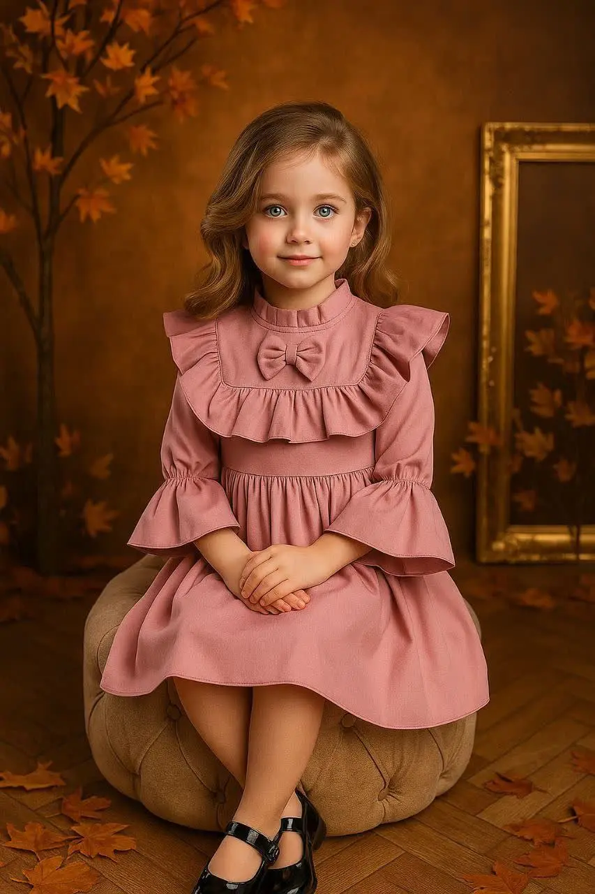 🎄 سارافون کتان یقه چین پاپی...