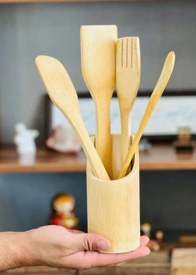 کفگیر چوبی ۴ عدد با استندش شارژ شد 😍😍
