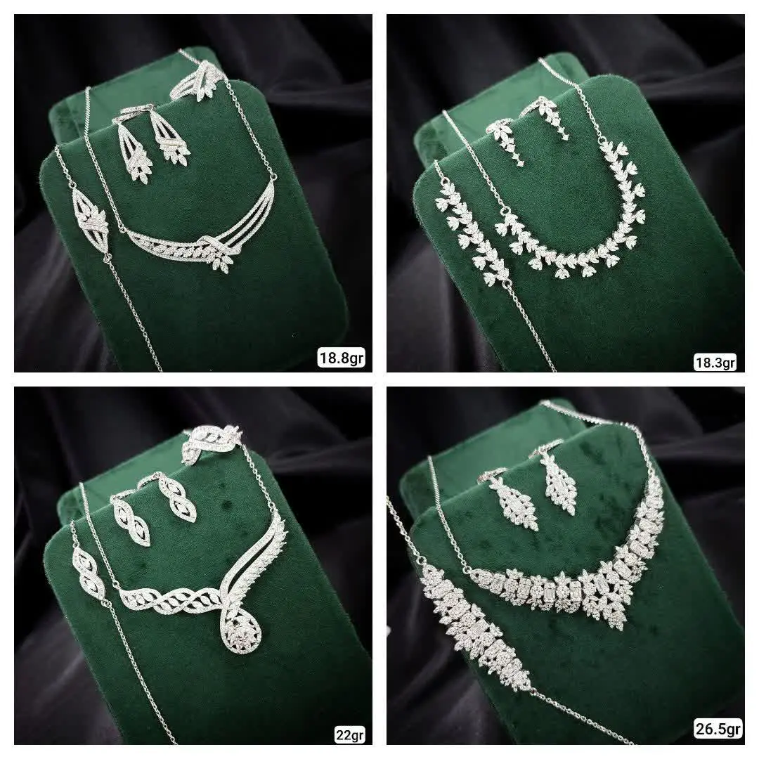 تنوع بی نظیر نیم ست‌های نقره جواهری 😍
