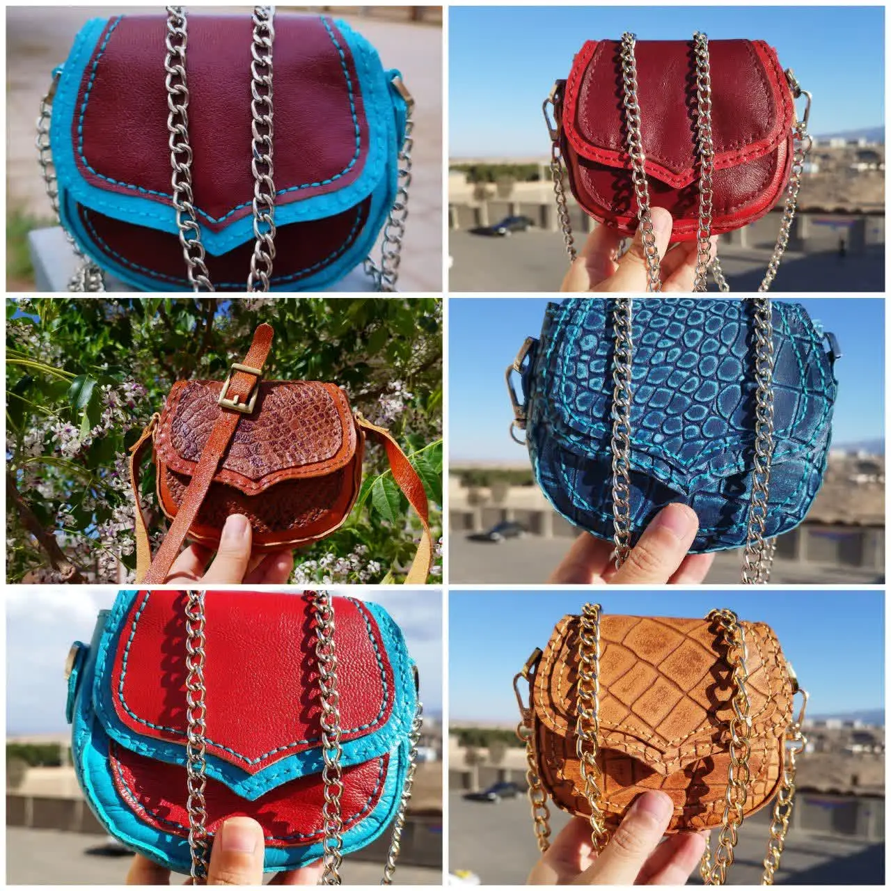 کیف دوشی دخترانه چرم بزی دس...