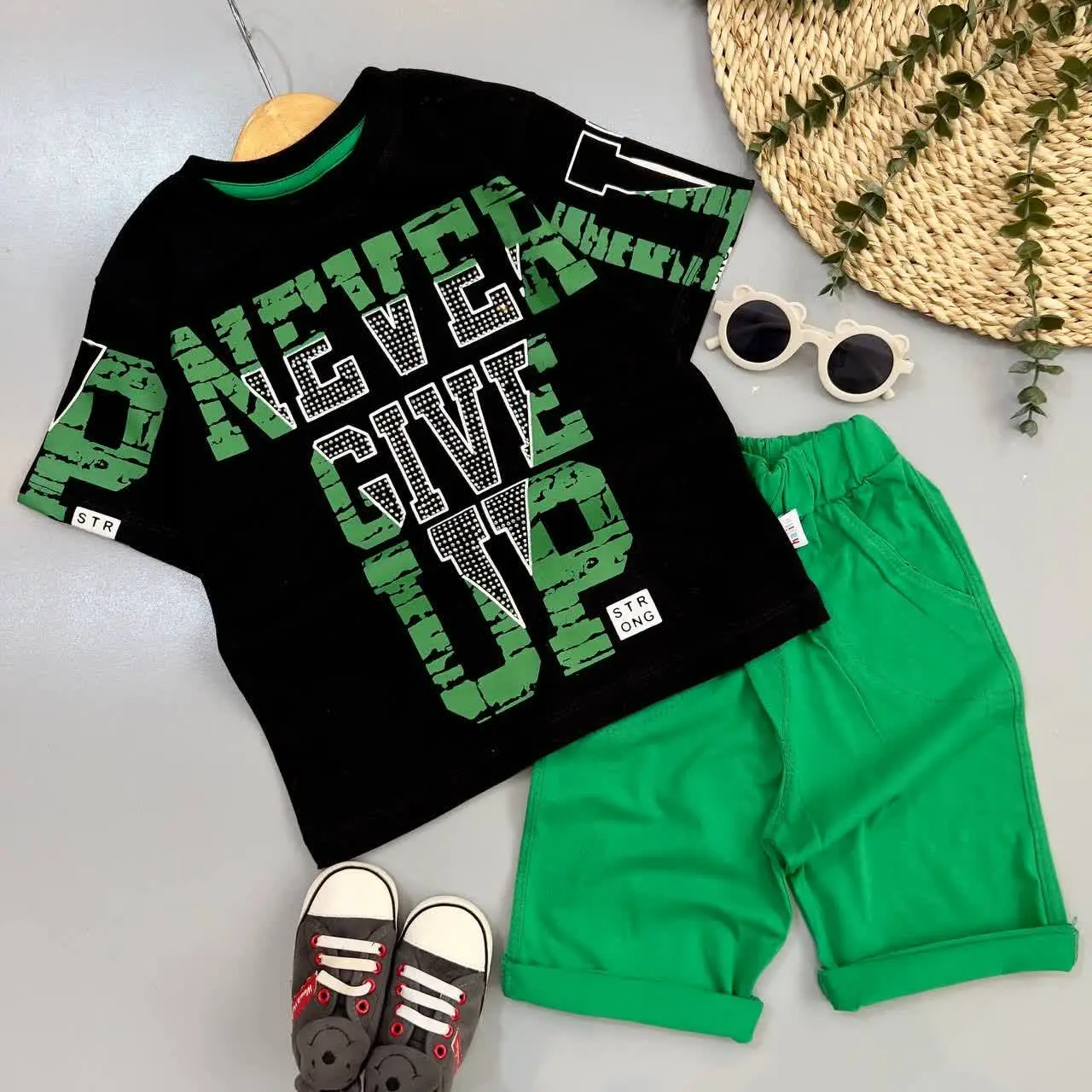 تیشرت شلوارک مدل نیور اسپرت مرواریدی🥰
