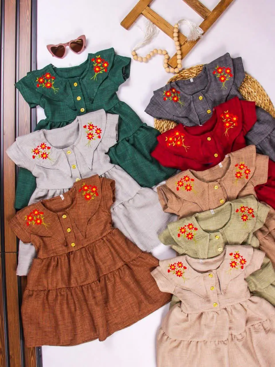 💢سارافون یقه گلدوزی ۳دکمه💢
