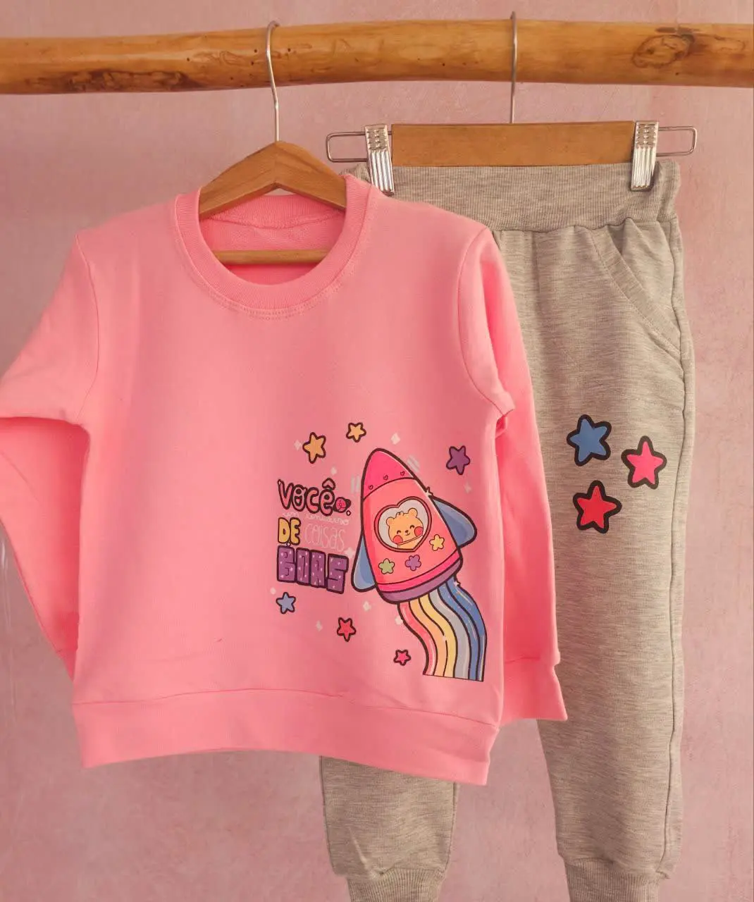 🌸بلوز شلوار دخترانه طرح ستاره🌸