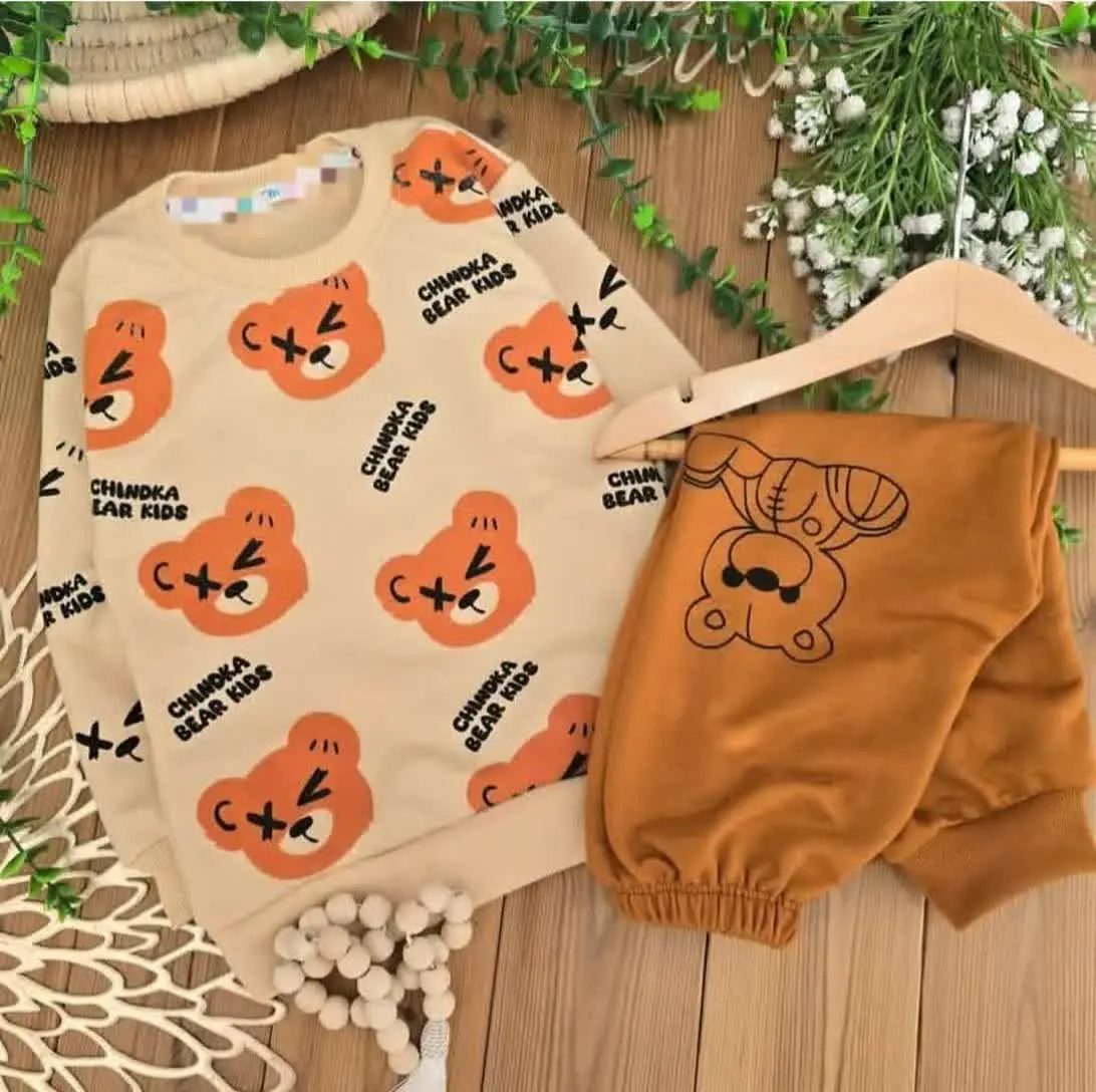 بلوز شلوار بچگانه طرح خرس ۳