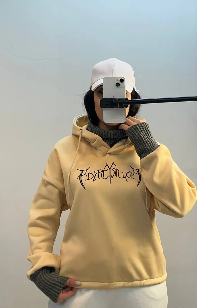 هودی یقه بافت، تو کرک، گرم...