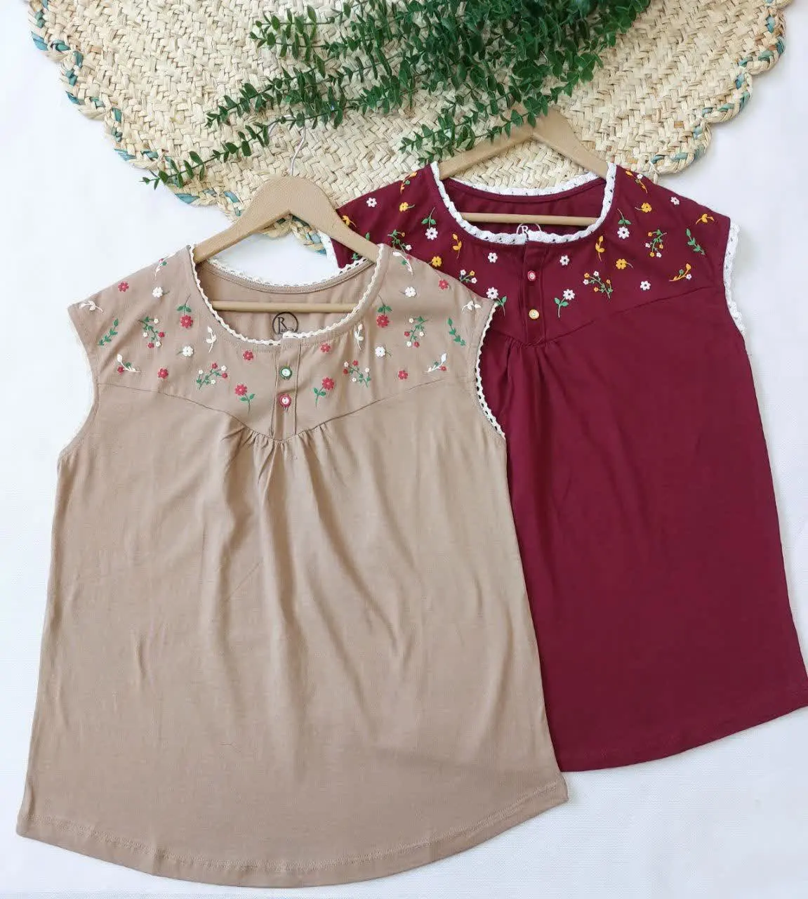 ✅تاپ یراق دار دکمه رنگی تارا😍