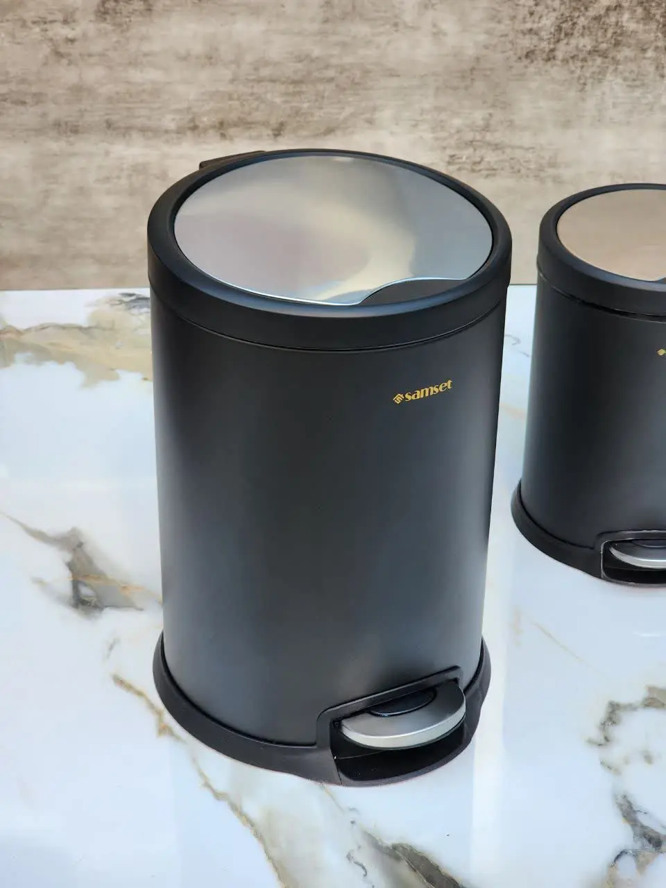سطل زبال استیل و مشکی
