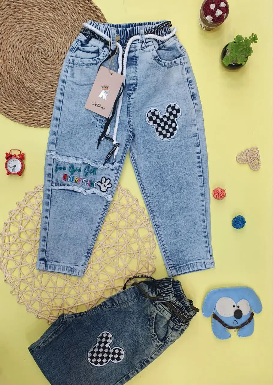 👖شلوار لی میکی و دست 
