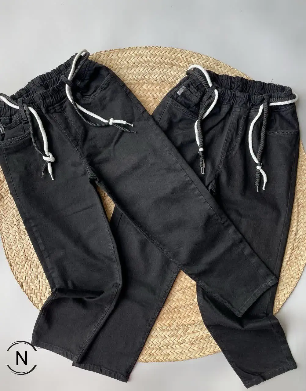 #شلوارلی مام فیت اسپرت اسلپ مشکی
