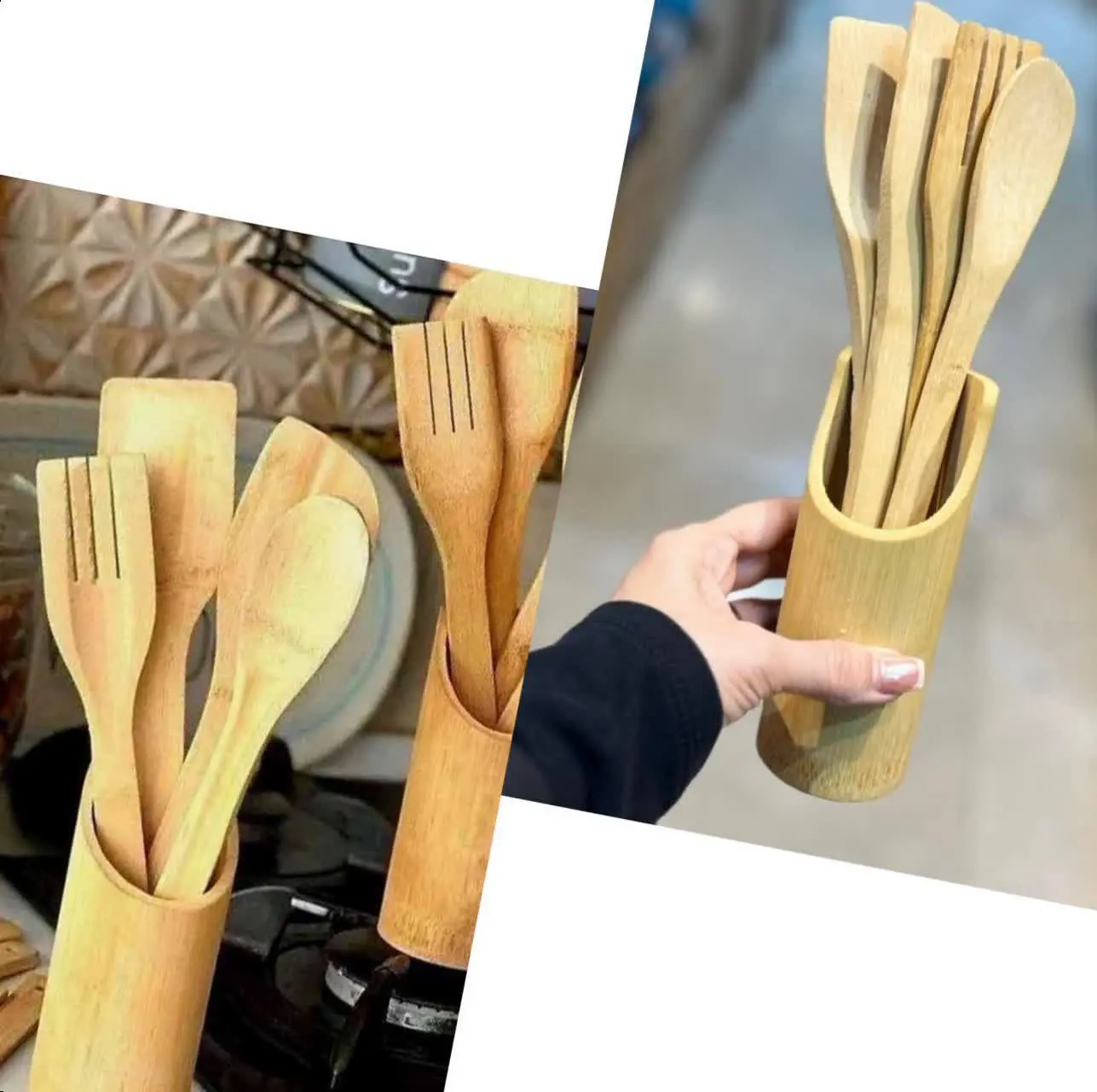 ست کفگیر ۵ پارچه بامبو شارژ شد 😍👌
