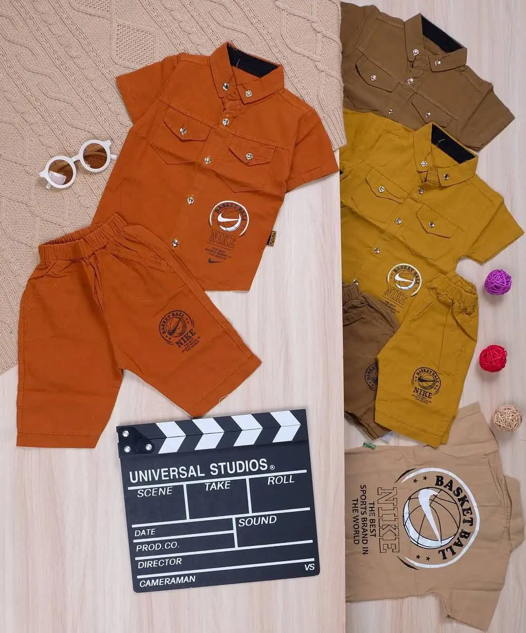 👫پیراهن و شلوارک کتان یقه فرنچ👫
