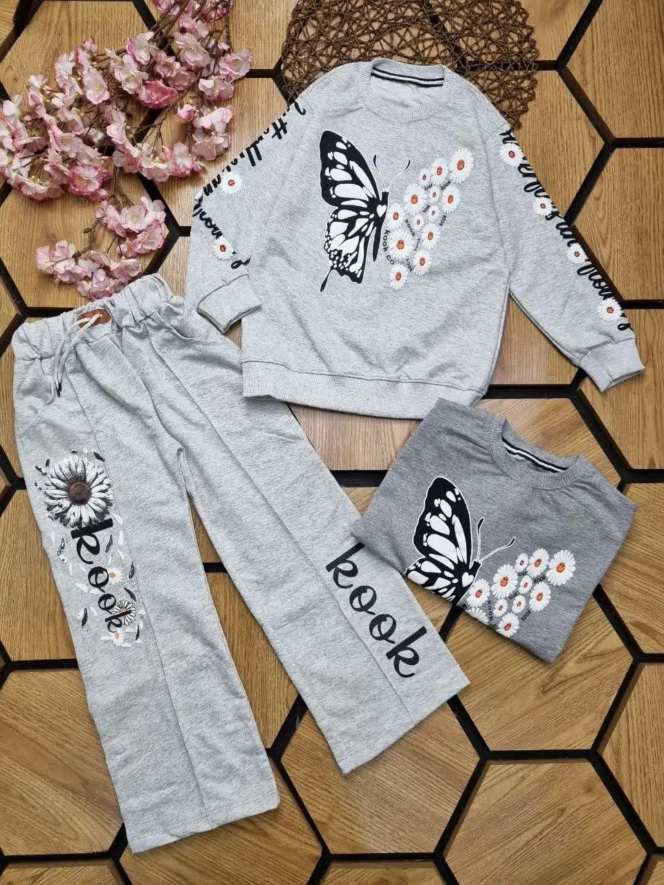 🌹بلوزبا شلوار ملانژ دخترانه👩