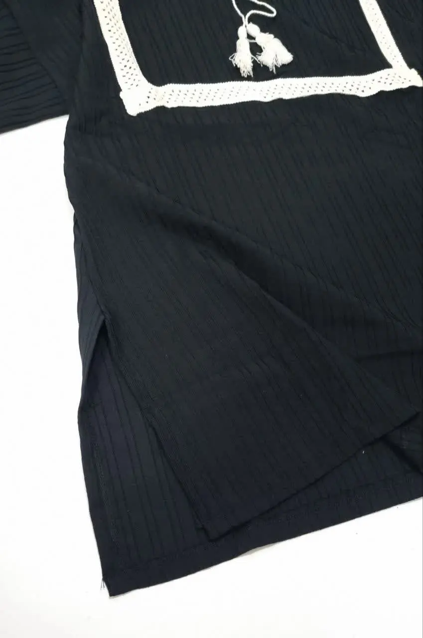 💥 ست #تونیک_شلوار منگوله دار نوار سفید
