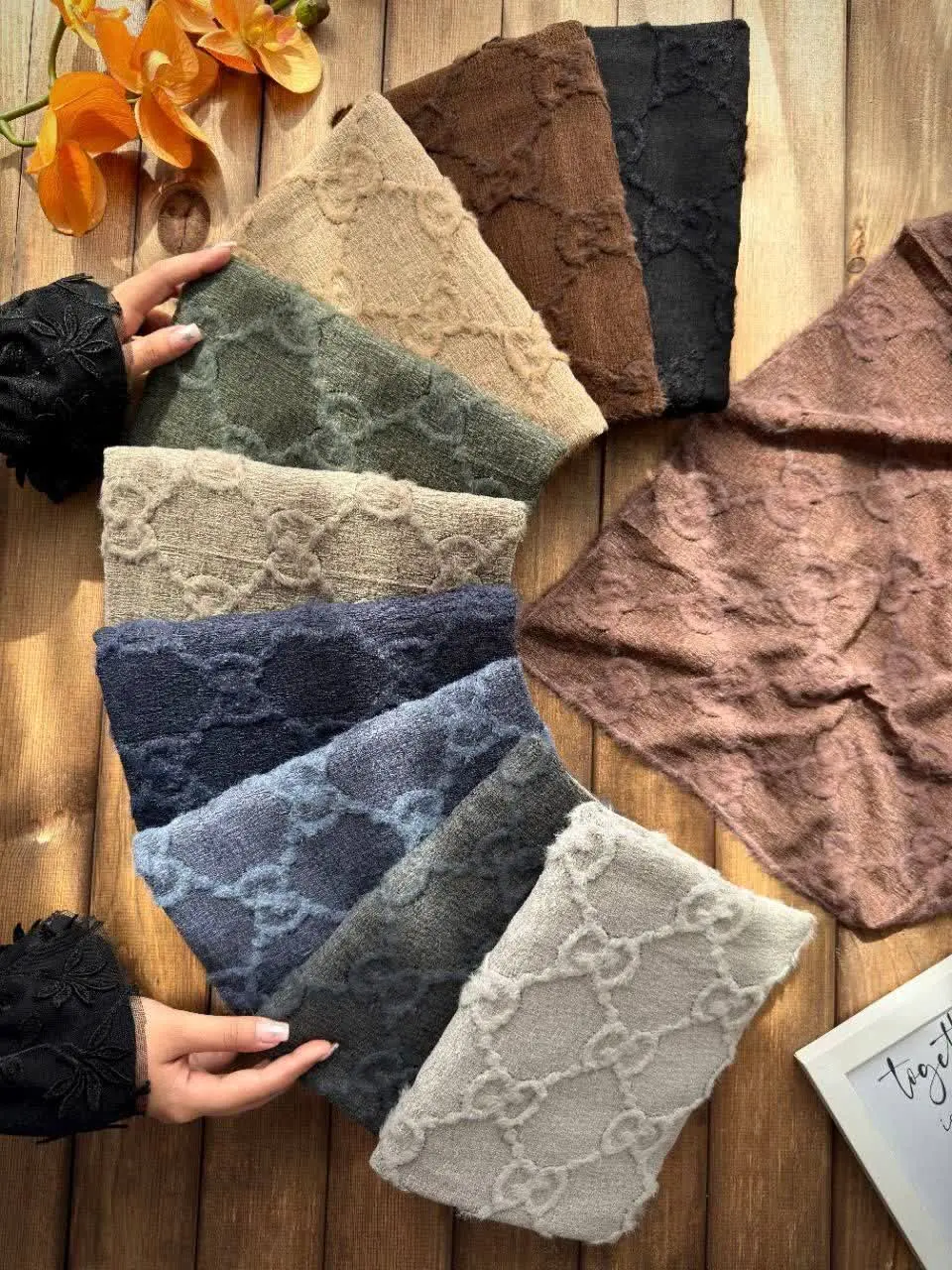 ⚜️ شال پاییزه طرحدار 🍁🧶