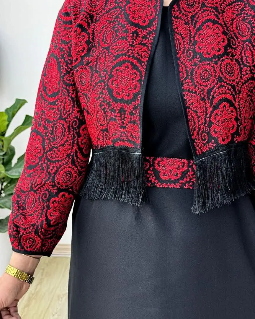 ❤️نام: کت سارافن و کمربند مدل نارگل
