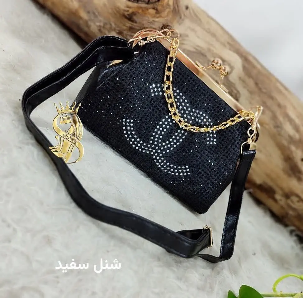  نام: 👛 کیف مجلسی دهنه دار مدل شنل نگینی 😍
