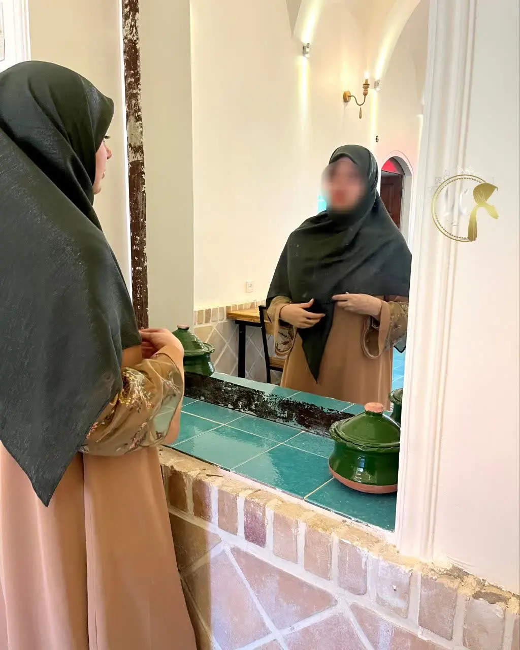 حریرکریشه شاین زیتونی مدل ساده
