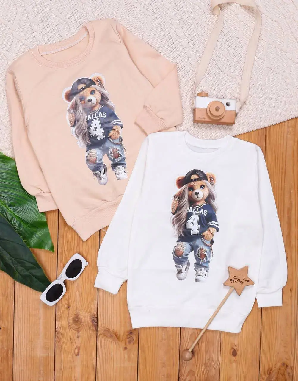 🎄 بلوز تک دخترانه چاپ شیر د...