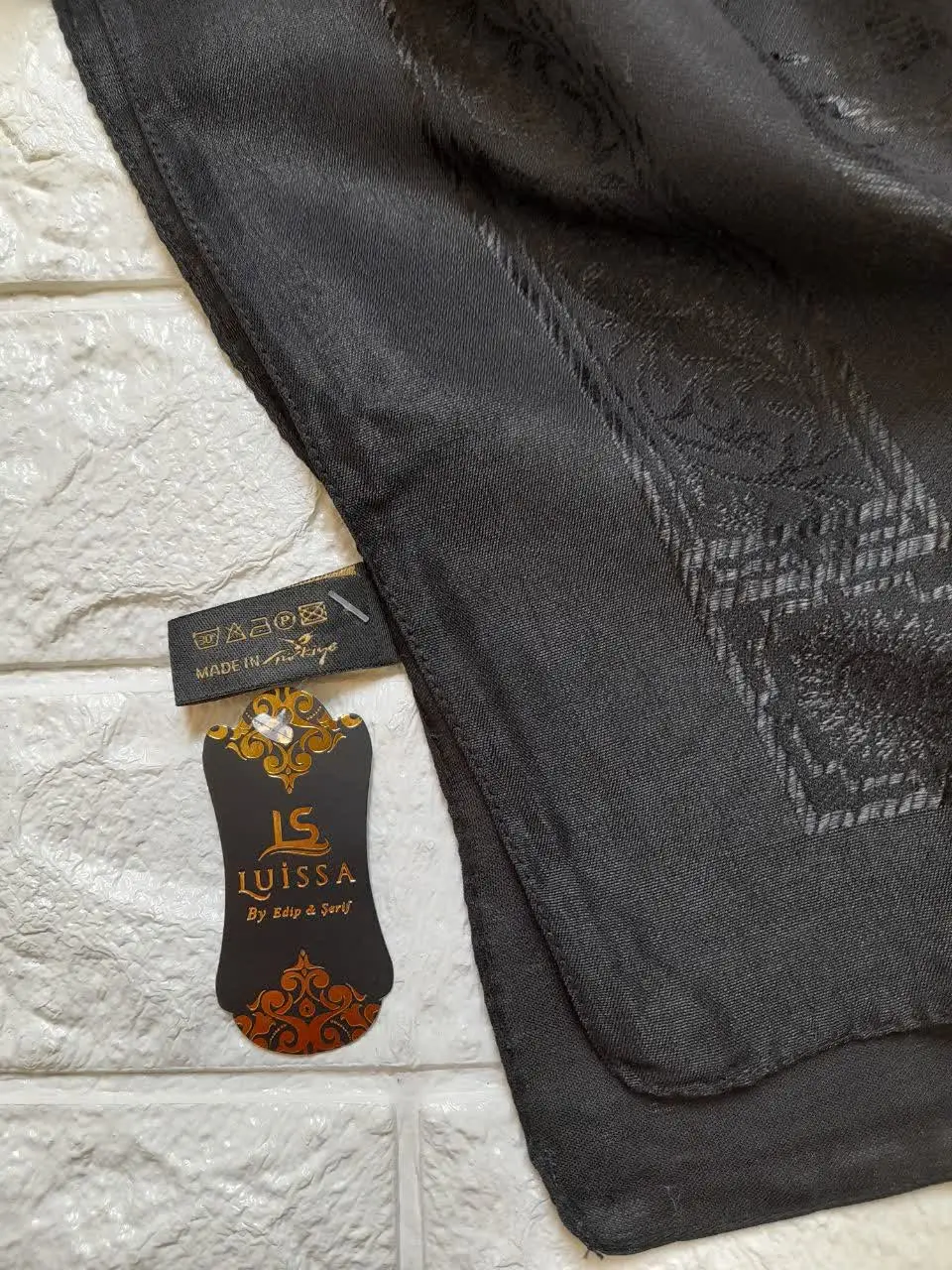 💛روسری نخ حریر ژاکارد ترک
