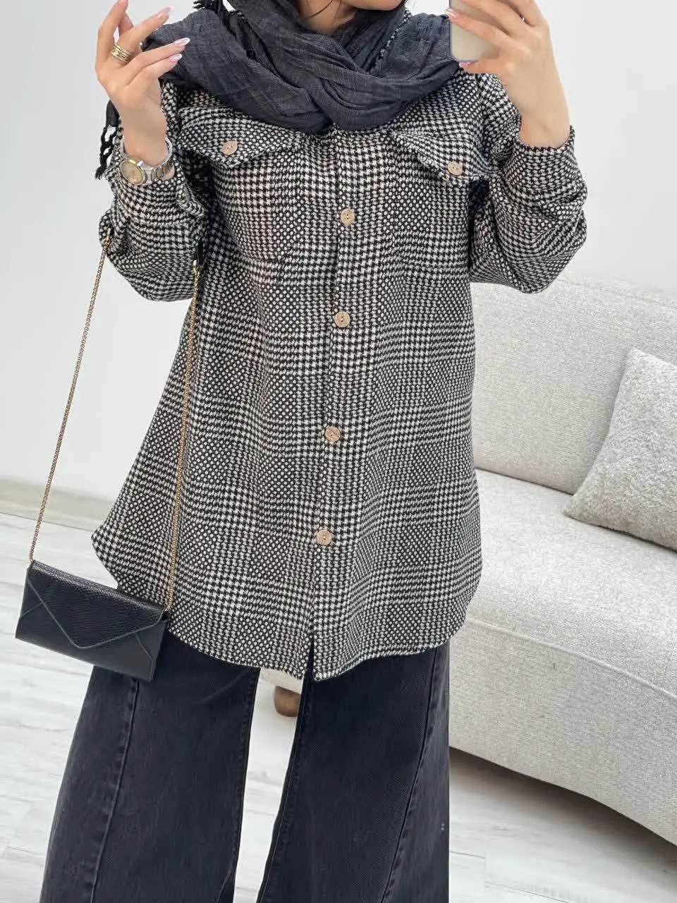 🛍نام: پالتو چهارخونه نیاز🍂