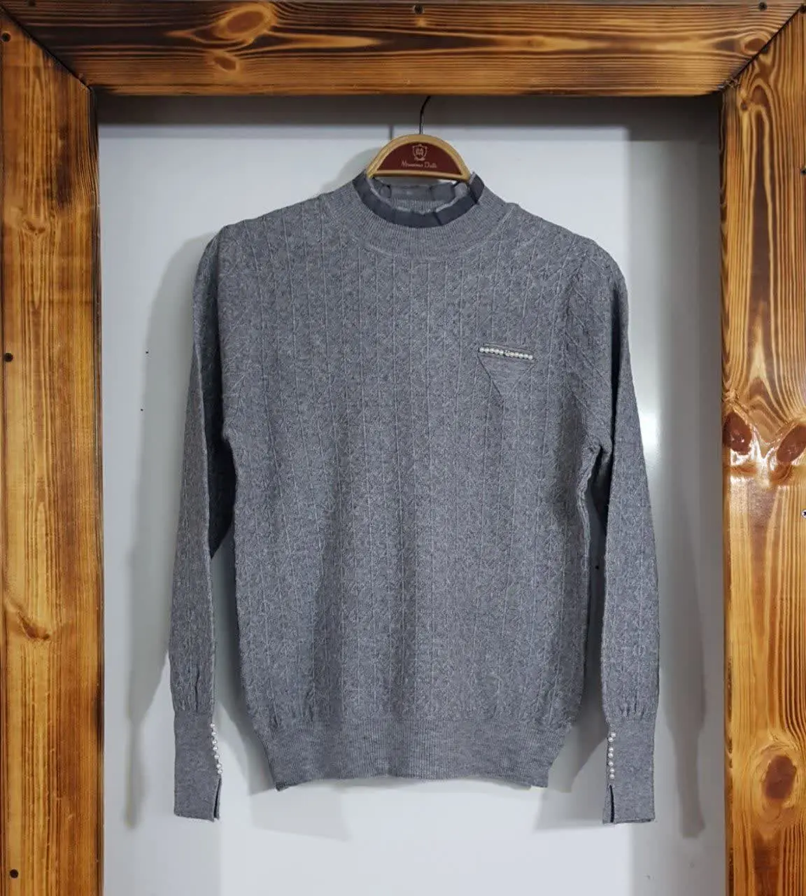 بافت مرواریدی یقه تور