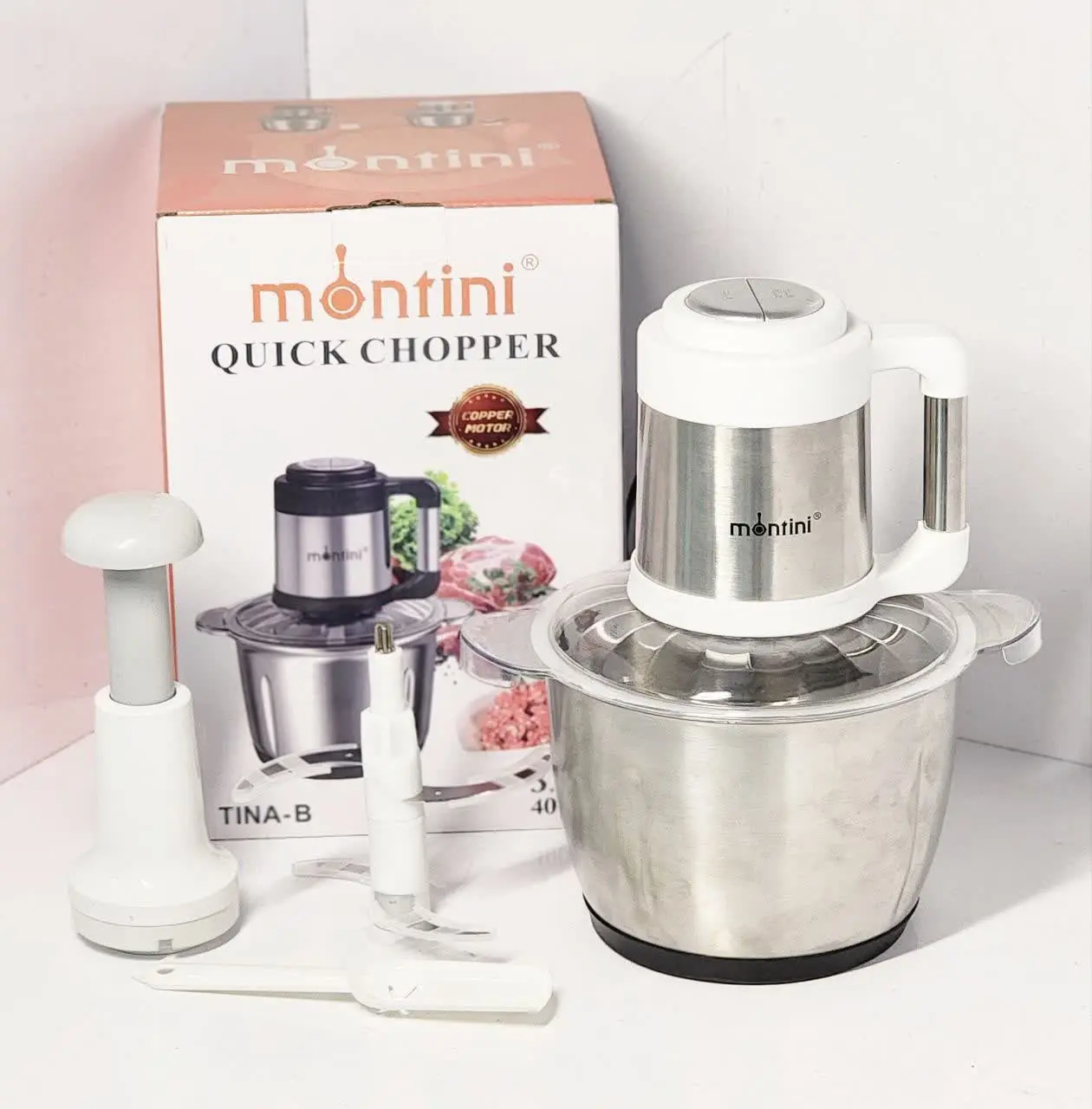 #خردکن و غذاساز استیل دوکاره🍓 Montini 
