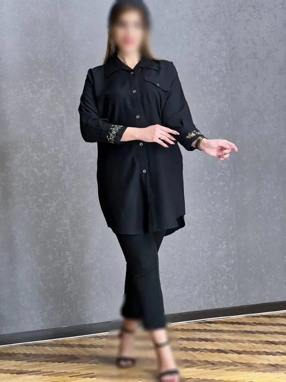 🌸 یه کار خوشگل و خنک با پارچه درجه یک که #چروک و #ابرفت نداره و با گلدوزی زیبا در مچ استین
