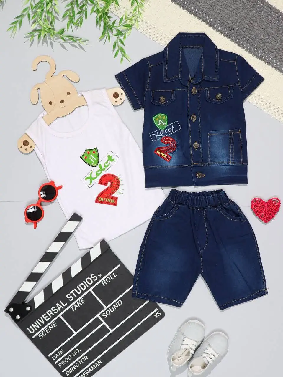 👫سه تیکه جین آبی گلدوزی ۲👫
