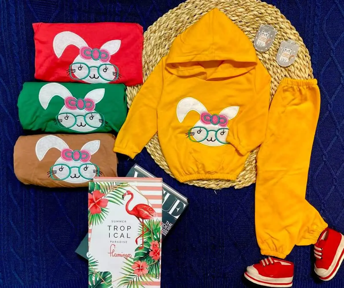 🧶هودی شلوار دورو 🧸🧸🧸 گل دوزی