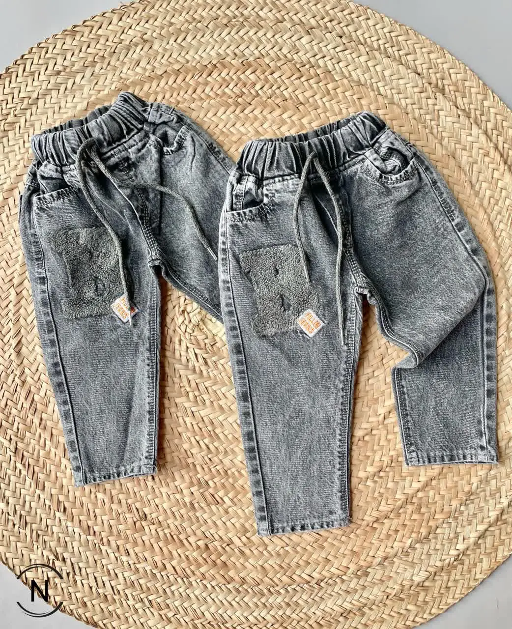 #شلوارلی مام فیت اسپرت ذغالی لی پنبه
