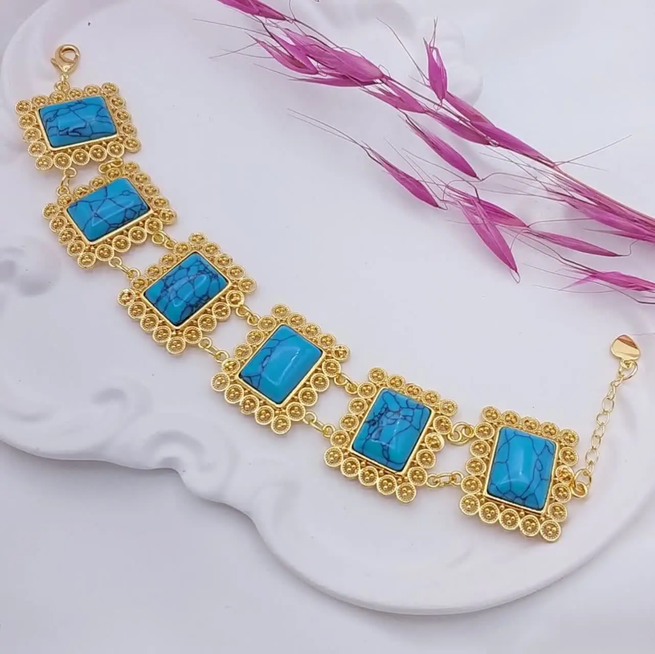 #دستبند سنگ‌دار اصلی‌فیروزه جدید😍
