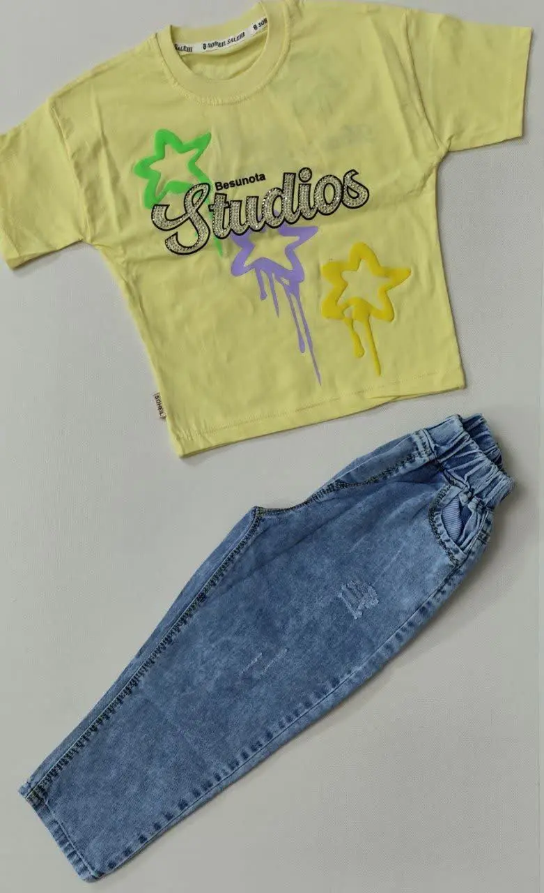 🎀ست تیشرت  و شلوار دخترانه