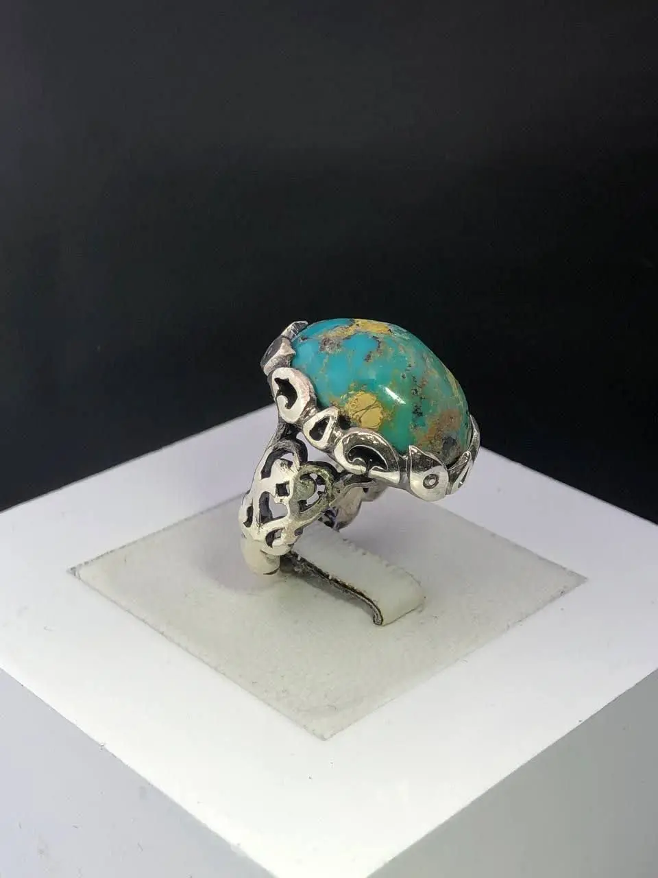 انگشتر نقره مردانه مدل قلبی 
