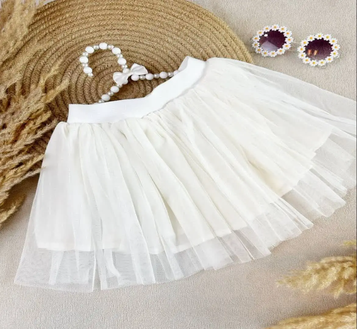 ✅ تک دامن سفید کریستال با ی...