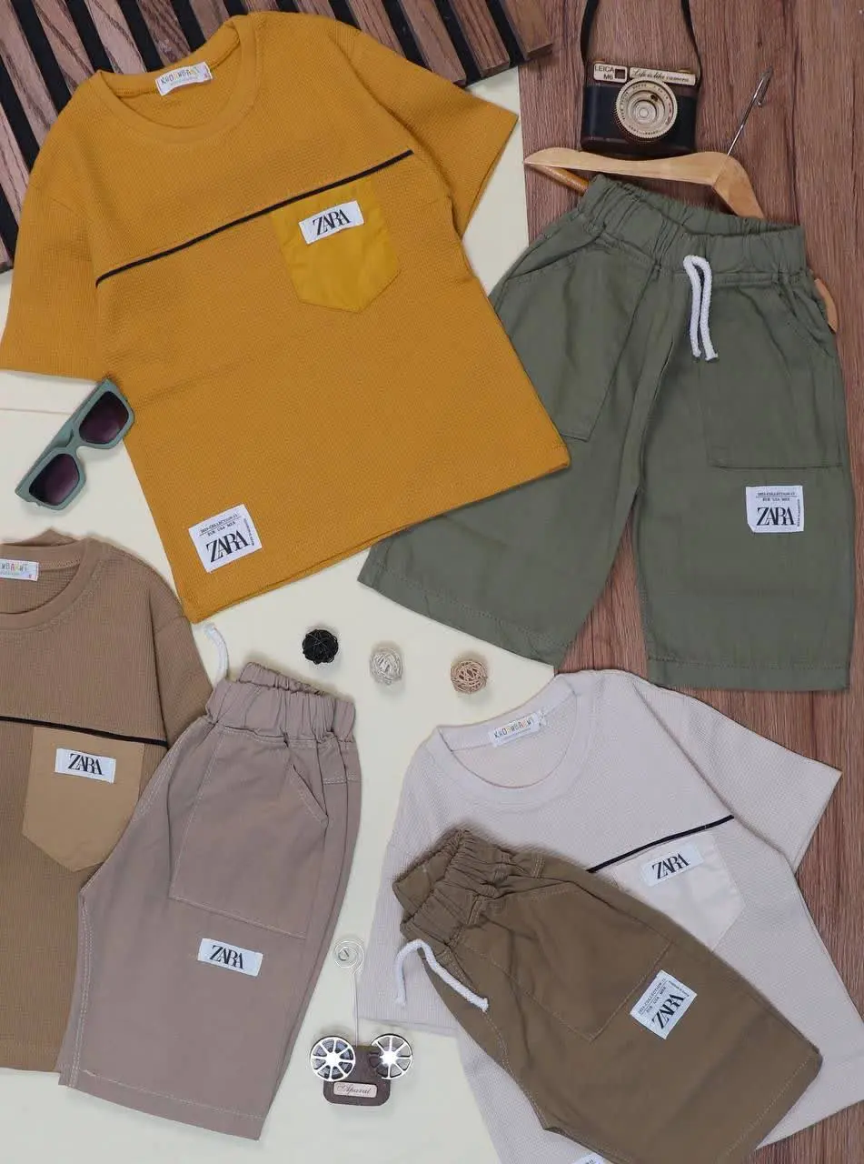 👕نام کالا: #تیشرت_شلوارک بیسکویتی پسرانه 
