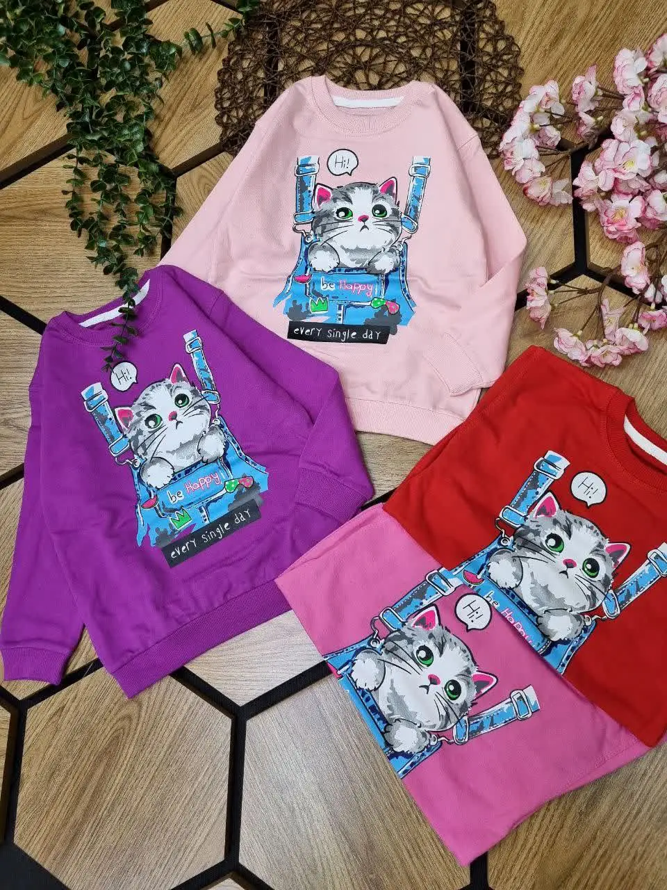 🍀بلوز آستین بلند چاپی دخترانه👧