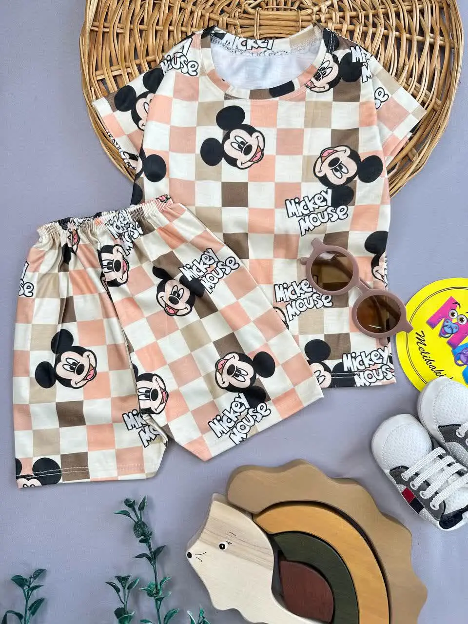 تیشرت شلوارک طرح میکی موس چ...