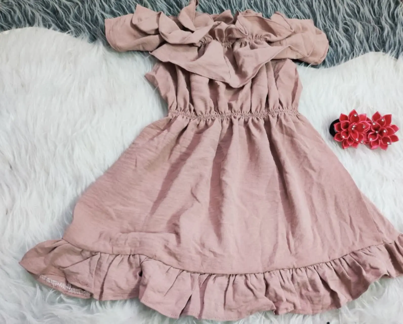 سارافون دخترانه یقه چین
