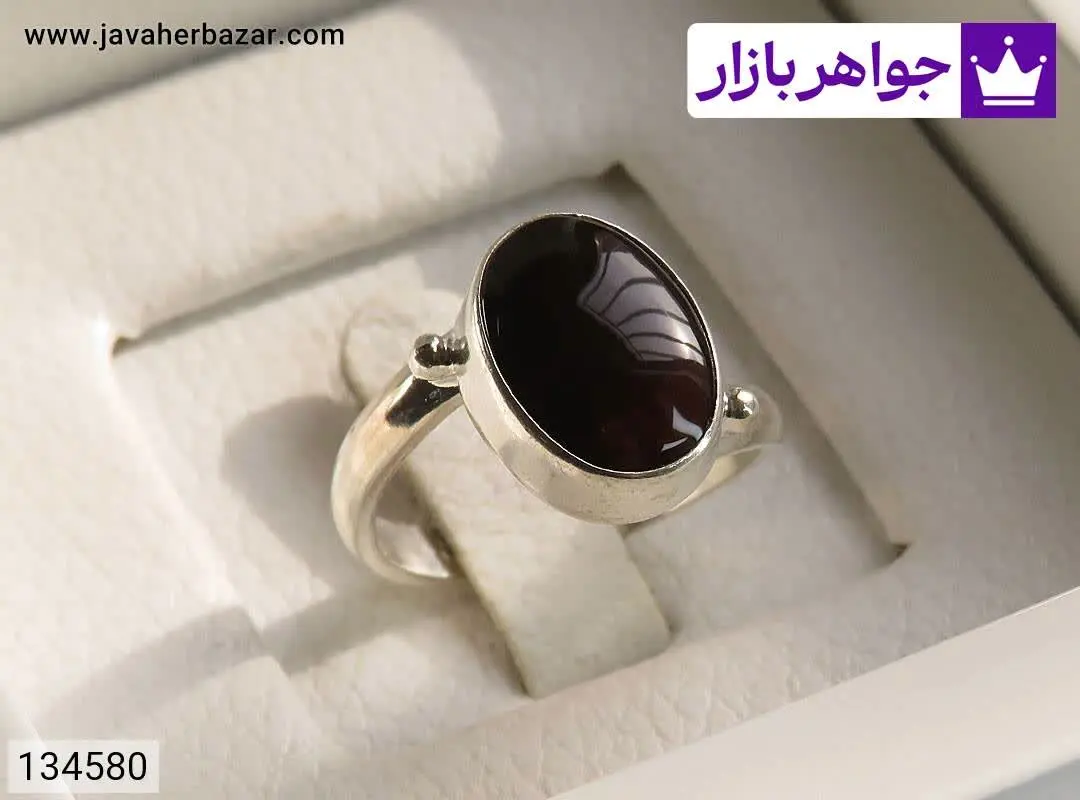 انگشتر نقره عقیق یمنی خاک ت...