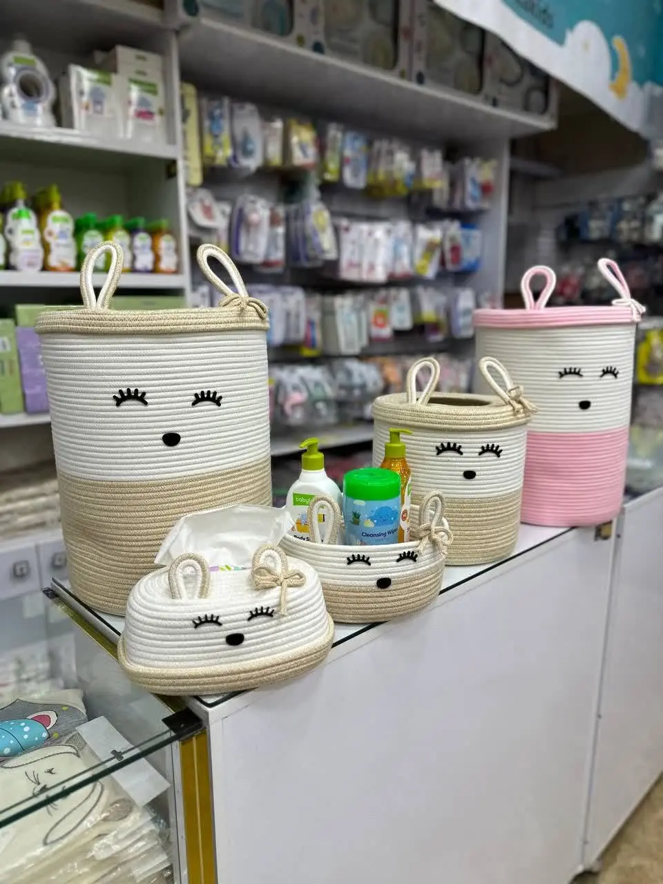 ست اکسسوری سبد شش تکه طرح خرگوش نوزادی و کودک کد ۶۱۰۰۰۷ 
