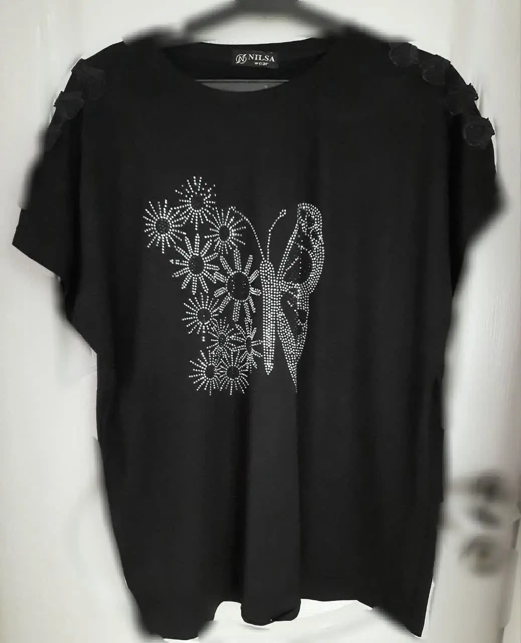 🌼بلوز مشکی ویسکوز پاپیونی
