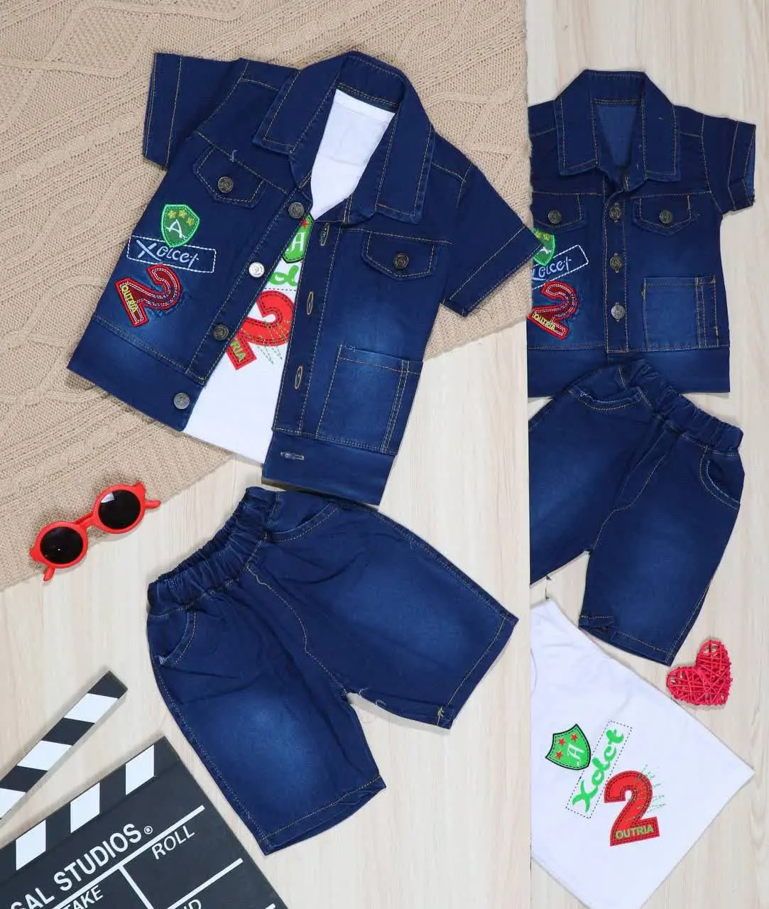 👫سه تیکه جین آبی گلدوزی ۲👫
