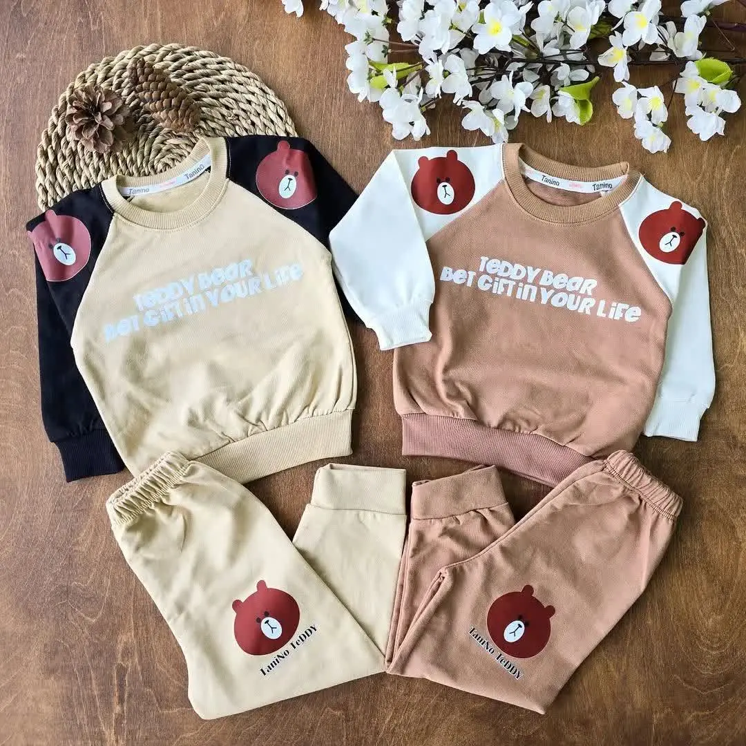 بلوز شلوار آستین خرسی سایز ۳۵ تا ۵۰ 
