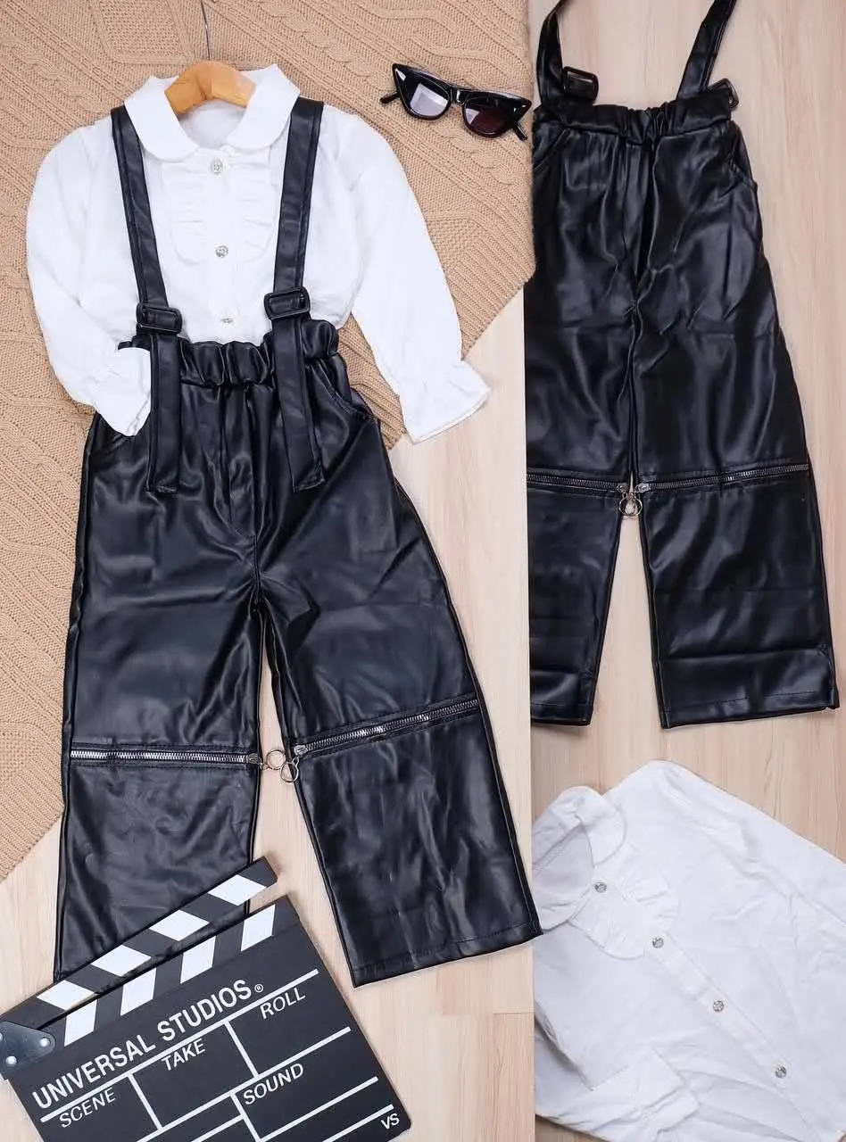 👫شومیز و شلوار ساسبندی چرم 👫
