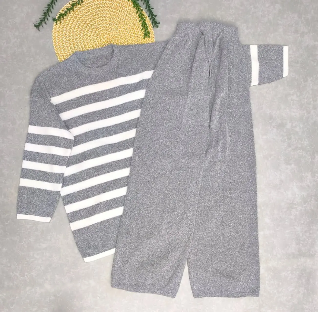 ✅ ست راه راه، بافت اکریلیک