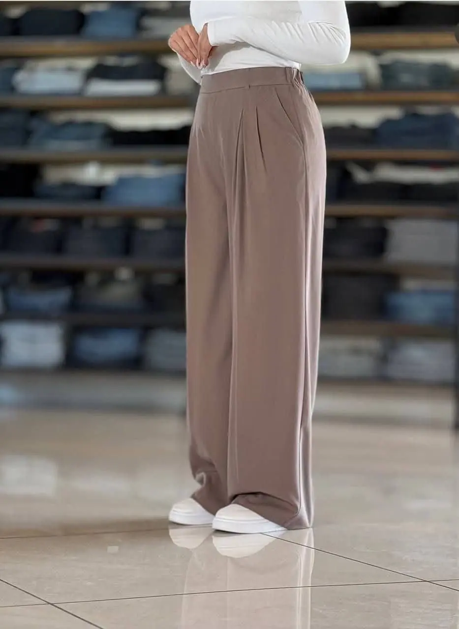 🌸شلوار بگ کرپ گرم بالا