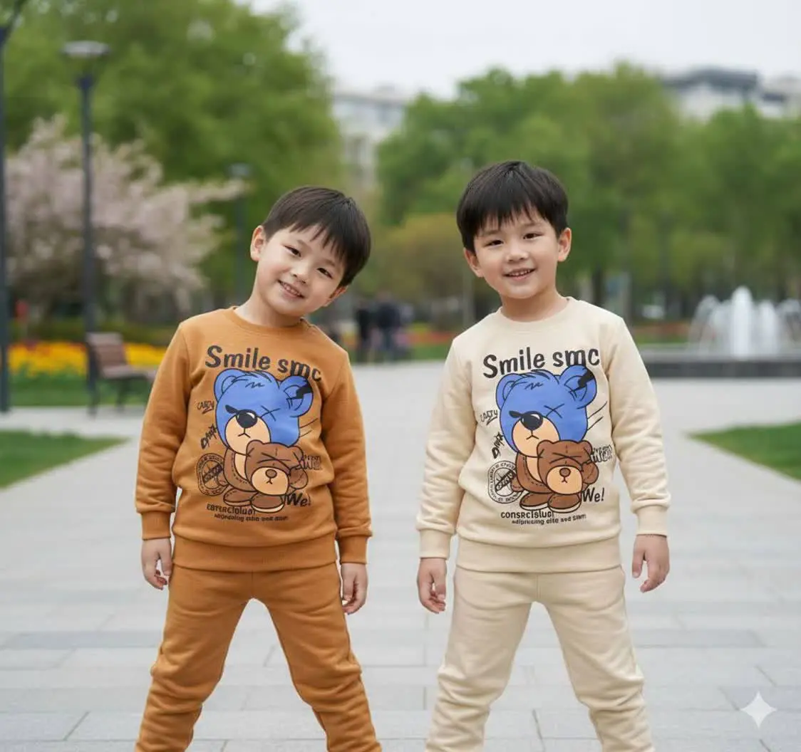 🧶 ست بلوز شلوار 💎 خرسی پسرانه