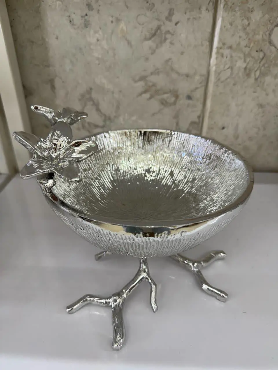 آجیل خوری گل نرگس نقره ای