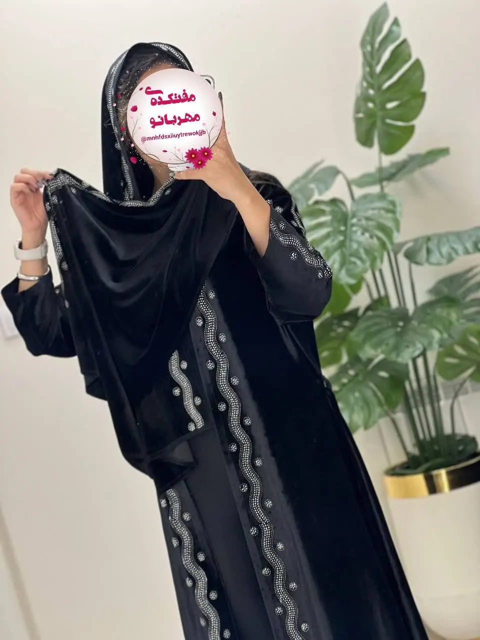 👚نام: ست شال و عبا یقه هفت نگین مارپیچ
