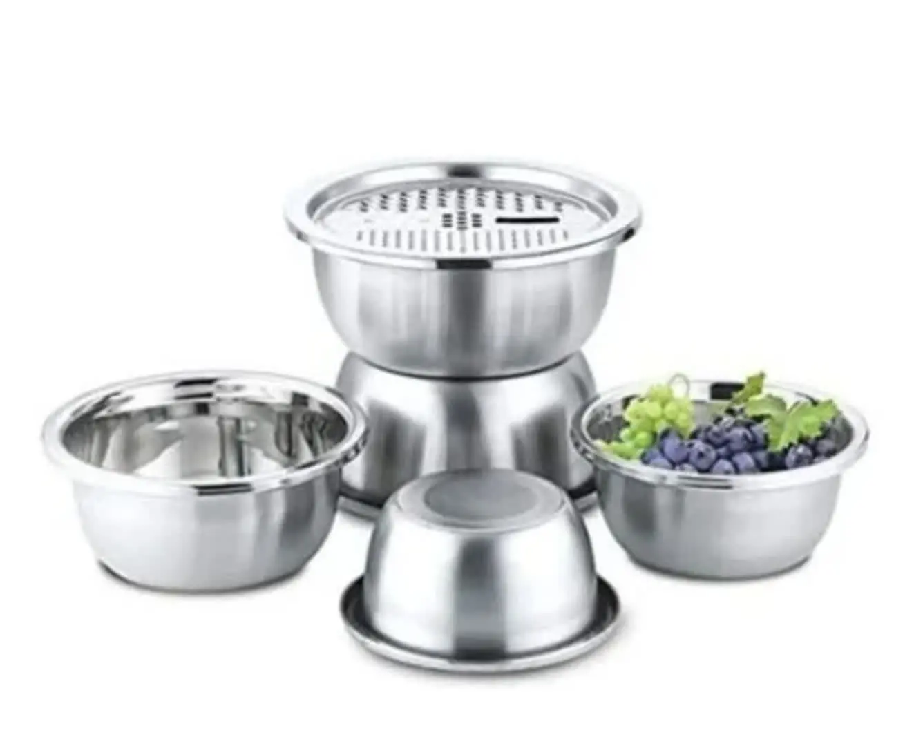 لگن رنده دار استیل ۶تکه یونیک
